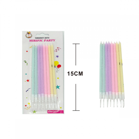 Lumânări tort - Set 8 lumanari aniversare pentru tort multicolore 15 cm LZ2541