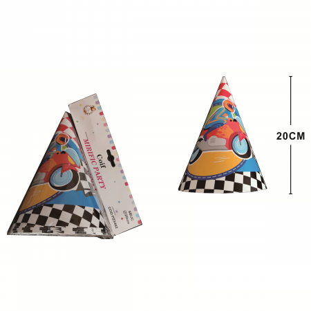 Accesorii party - Set 6 coifuri pentru petrecere ' Motocicleta ' 20 cm PZ3482
