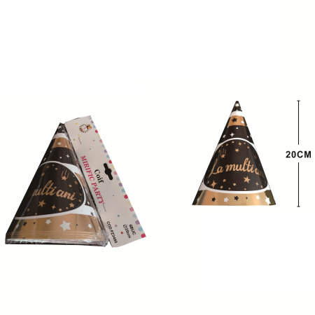Articole party - Set 6 coifuri pentru petrecere ' La multi ani ' 20 cm PZ3480