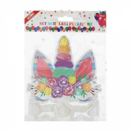 Articole party - Set 6 ochelari din carton pentru party ' Unicorn ' 082538