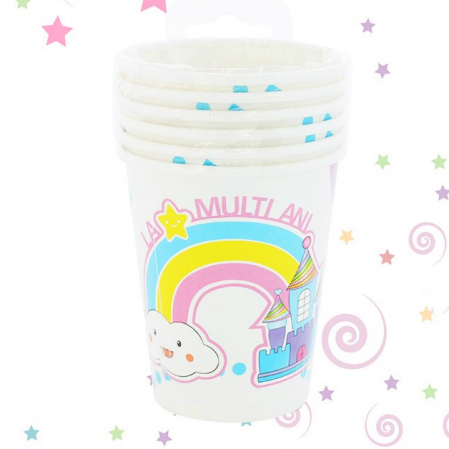 Tacâmuri - Set 6 pahare pentru petrecere ' La multi ani ' 063547