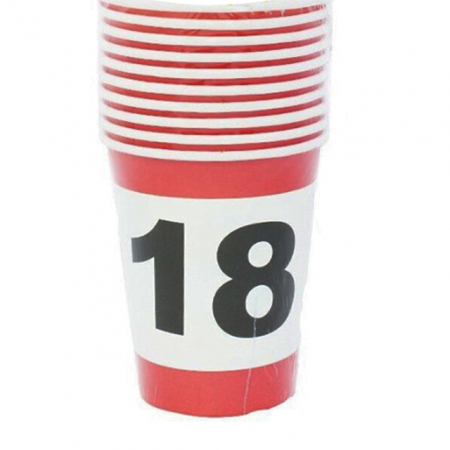 Tacâmuri - Set 10 pahare pentru petrecere ' 18 ' 9 cm 058797