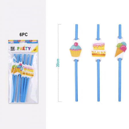 Tacâmuri - Set 6 paie pentru bauturi din carton 20 cm XXJ-AC0078