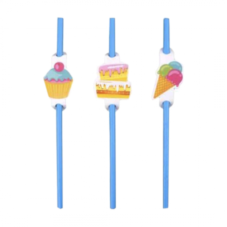 Tacâmuri - Set 6 paie pentru bauturi din carton 20 cm XXJ-AC0078