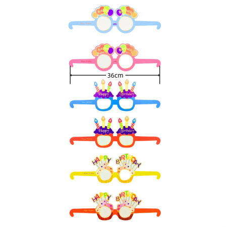 Articole party - Set 6 ochelari din carton pentru party 2260-16