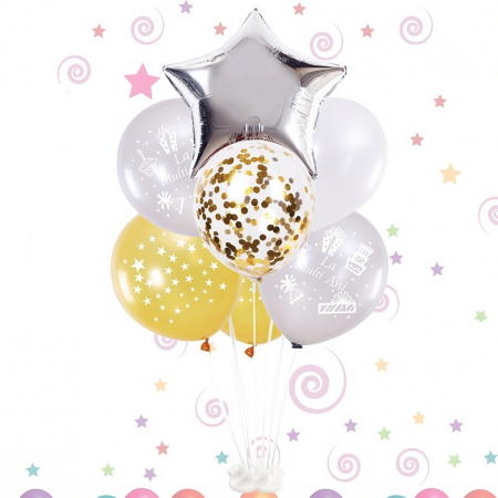 Articole party - Set 7 baloane aniversare cu suport 064139