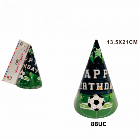 Articole party - Set 8 coifuri pentru petrecere cu tematica Fotbal 21 x 13.5 cm PZ7437