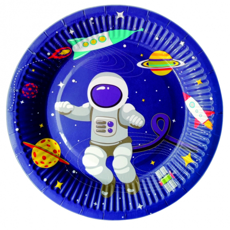 Articole party - Set 8 farfurii pentru petrecere ' Astronaut ' 18 cm PZ3115