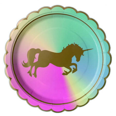 Tacâmuri - Set 8 farfurii pentru petrecere figurina ' Unicorn ' PZ3118