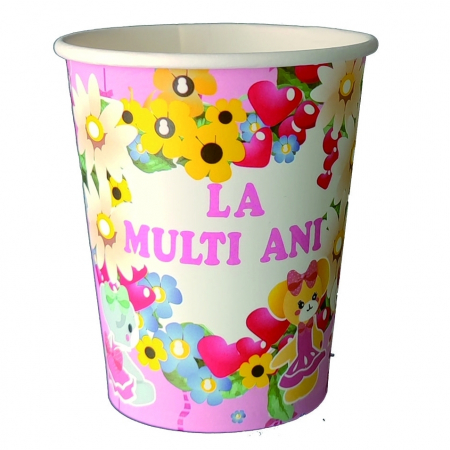 Tacâmuri - Set 8 pahare pentru petrecere ' La multi ani' PZ3126
