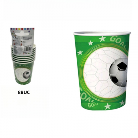 Articole party - Set 8 pahare pentru petrecere cu tematica Fotbal PZ7407