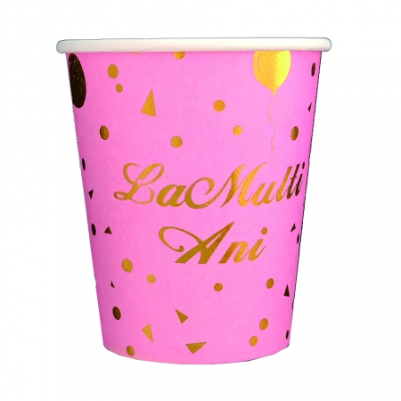 Articole party - Set 8 pahare pentru petrecere ' La Multi Ani ' PZ3264