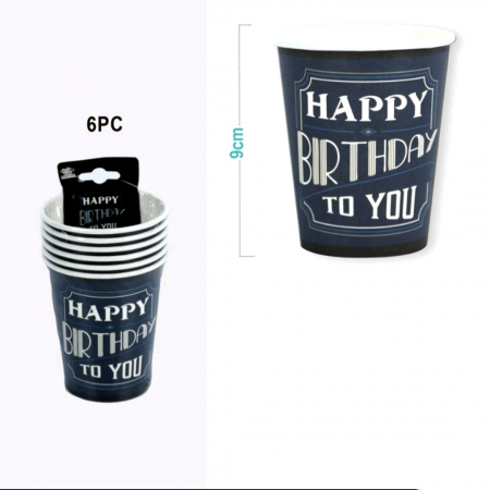 Tacâmuri - Set 6 pahare pentru petrecere ' Happy Birthday To You ' 9 cm XXJ-AI0254