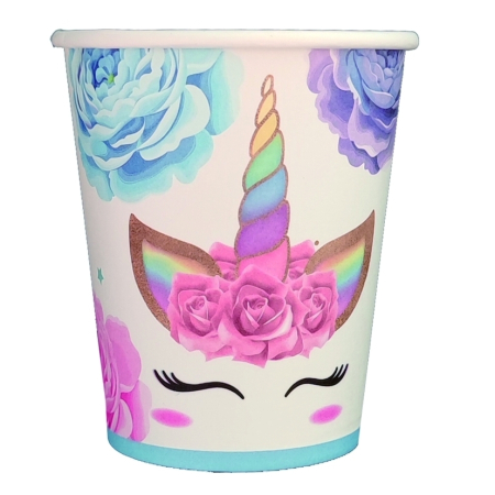 Accesorii party - Set 8 pahare pentru petrecere ' Unicorn ' PZ3254