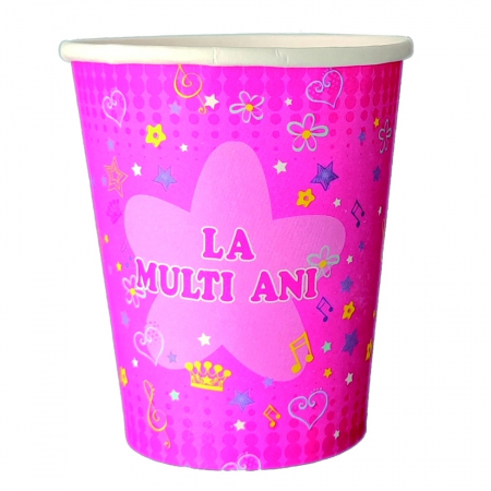 Articole party - Set 8 pahare roz pentru petrecere PZ3123