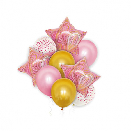Articole party - Set 9 baloane aniversare din folie si latex 45 cm TZ5159