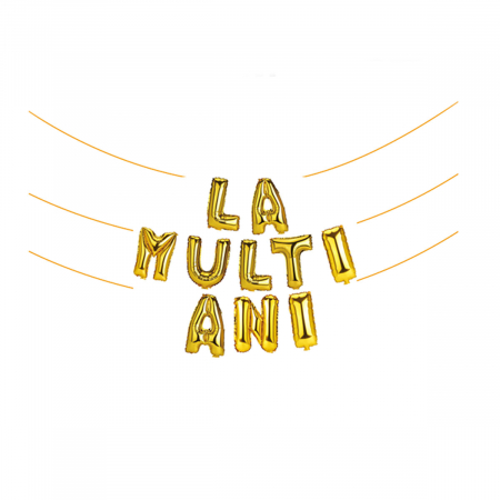 Articole party - Set aranjament 10 baloane din folie ' La multi ani ' 6 m x 45 cm LM0243-A