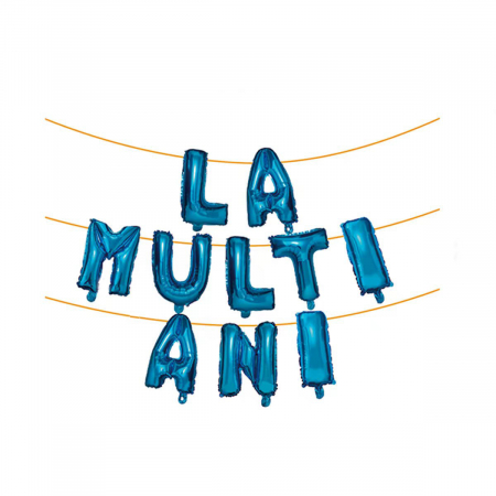 Baloane - Set aranjament 10 baloane din folie ' La multi ani ' 10 m x 80 cm LM0596
