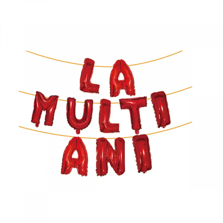 Baloane - Set aranjament 10 baloane din folie ' La multi ani ' 10 m x 80 cm LM0597