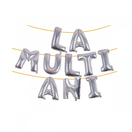 Articole party - Set aranjament 10 baloane din folie ' La multi ani ' 10 m x 80 cm LM0598