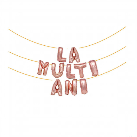 Articole party - Set aranjament 10 baloane din folie ' La multi ani ' 6 m x 45 cm LM0243-M