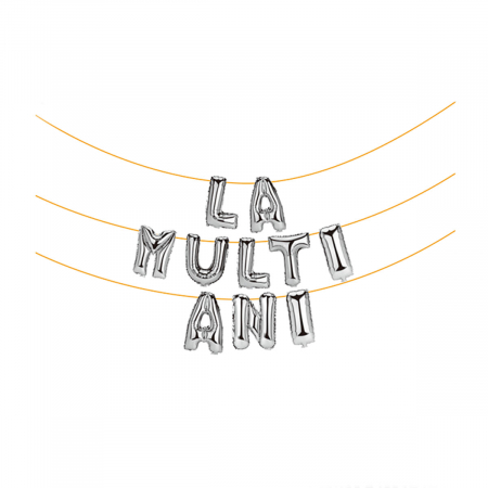 Articole party - Set aranjament 10 baloane din folie ' La multi ani ' 6 m x 45 cm LM0243-T