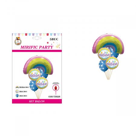 Articole party - Set aranjament 5 baloane figurina curcubeu 80 x 57 cm TZ5225