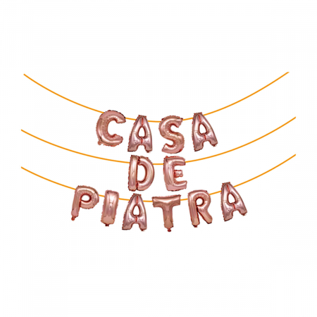 Articole party - Set aranjament 12 baloane din folie  ' Casa de piatra ' 6 m x 45 cm LM0240-M