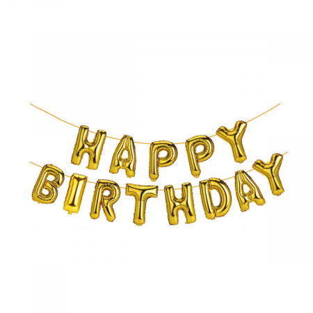 Baloane - Set aranjament 13 baloane din folie ' Happy birthday ' 10 m x 80 cm LM0591