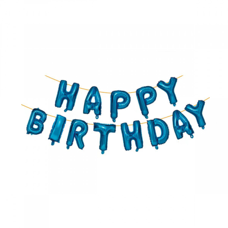 Baloane - Set aranjament 13 baloane din folie ' Happy birthday ' 10 m x 80 cm LM0592