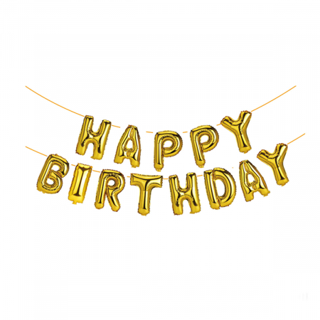 Baloane - Set aranjament 13 baloane din folie ' Happy birthday ' 6 m x 45 cm LM0237-A