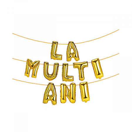 Baloane - Set aranjament 10 baloane din folie ' La multi ani ' 10 m x 80 cm LM0595