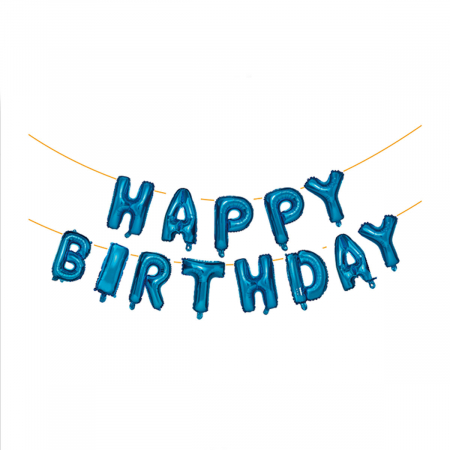 Baloane - Set aranjament 13 baloane din folie ' Happy birthday ' 6 m x 45 cm LM0237-B