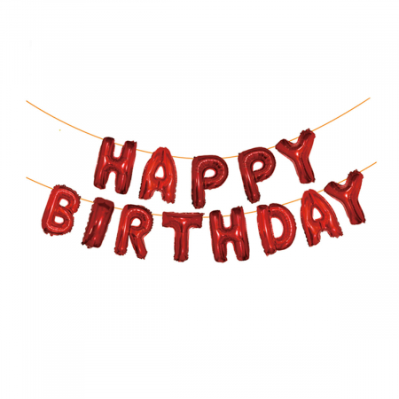 Baloane - Set aranjament 13 baloane din folie ' Happy birthday ' 6 m x 45 cm LM0237-R