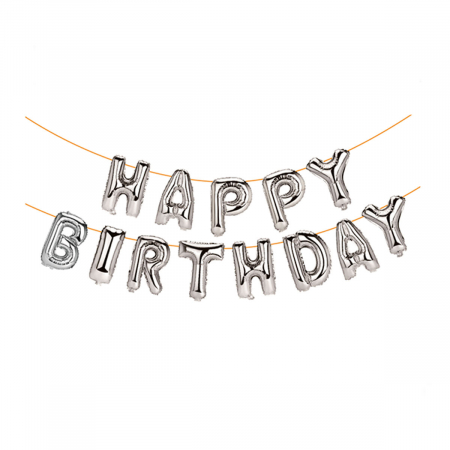 Articole party - Set aranjament 13 baloane din folie ' Happy birthday ' 6 m x 45 cm LM0237-T