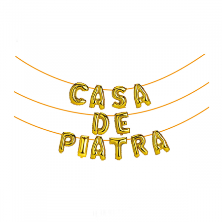 Baloane - Set aranjament 12 baloane din folie  ' Casa de piatra ' 6 m x 45 cm LM0240-A