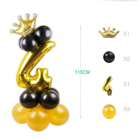 Baloane - Set aranjament 14 baloane cifra ' 4 ' FD0080