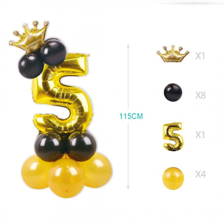 Baloane - Set aranjament 14 baloane cifra ' 5 ' FD0081