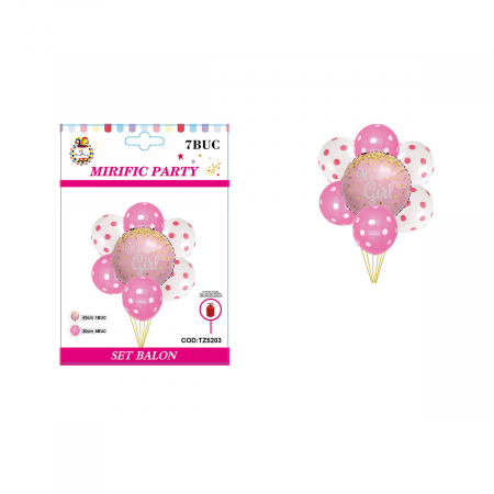 Articole party - Set aranjament 7 baloane ' It's a Girl ' 45 cm TZ5203
