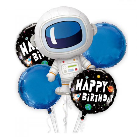 Baloane - Set aranjament 5 baloane din folie ' Astronaut ' 80 cm TZ5132