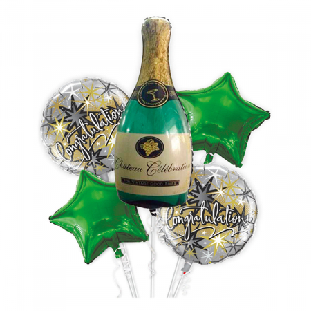 Baloane - Set aranjament 5 baloane din folie ' Sticla sampanie ' 100 cm TZ5128