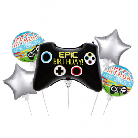Baloane - Set aranjament 5 baloane, Jocuri video ' Epic Birthday ' 69 cm LY-2439-12