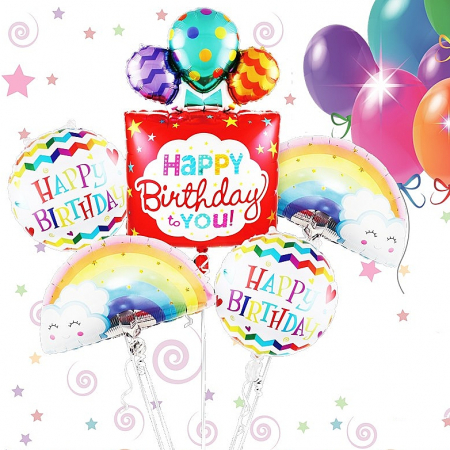 Articole party - Set aranjament 5 baloane ' Happy Birthday ' 063867