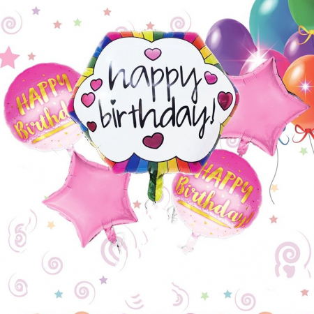 Articole party - Set aranjament 5 baloane ' Happy Birthday ' 057737