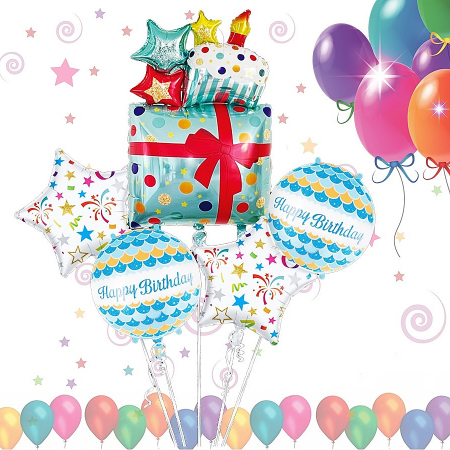 Articole party - Set aranjament 5 baloane ' Happy Birthday ' 063870