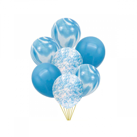 Baloane - Set aranjament 7 baloane latex cu confetti 30 cm TZ5263