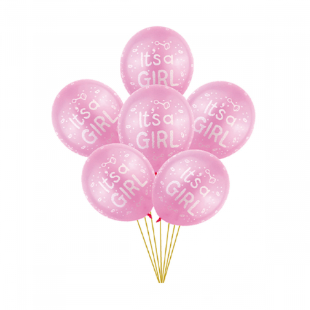 Baloane - Set aranjament 6 baloane latex ' It's a girl ' 30 cm TZ5197