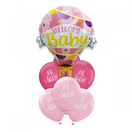 Baloane - Set aranjament 6 baloane din latex ' Welcome baby ' 79 cm TZ5122