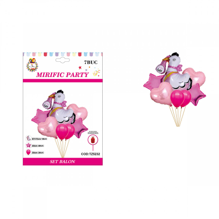 Articole party - Set aranjament 7 baloane figurina barza ' Girl ' 67 x 72 cm TZ5232