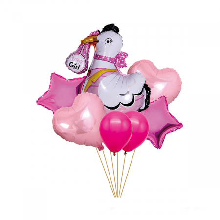 Articole party - Set aranjament 7 baloane figurina barza ' Girl ' 67 x 72 cm TZ5232